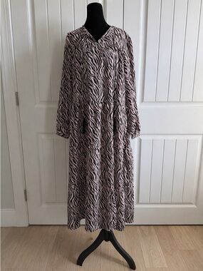Crescent Zebra Long Sleeve Dress